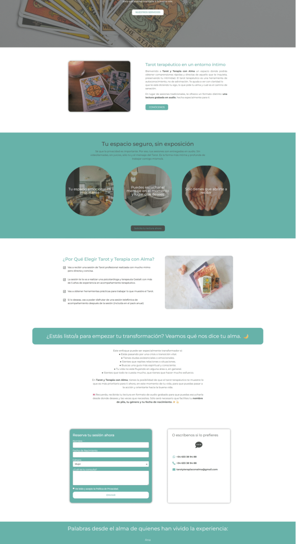 página tarot